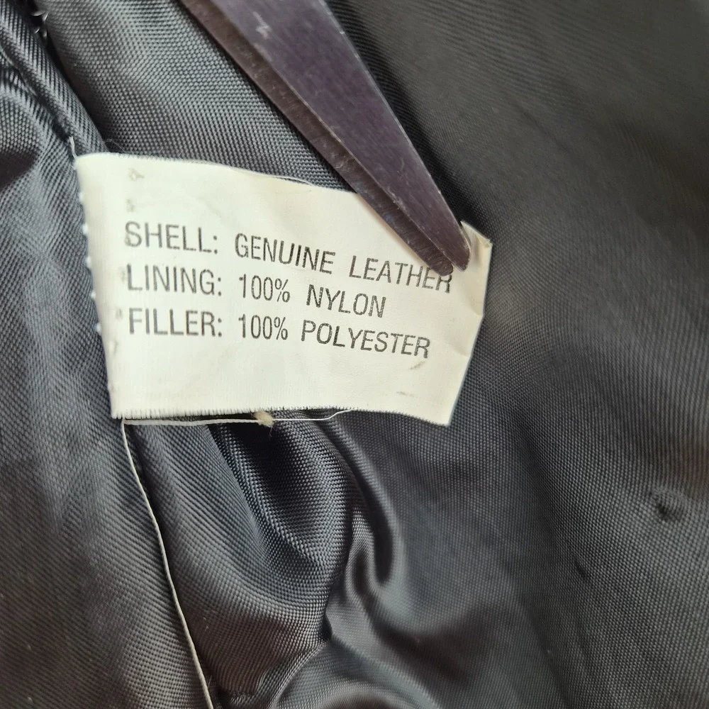 Serge Platini Blazer Jacket Small Black Genuine Leather 2 Buttons Sport Coat - Picture 12 of 16